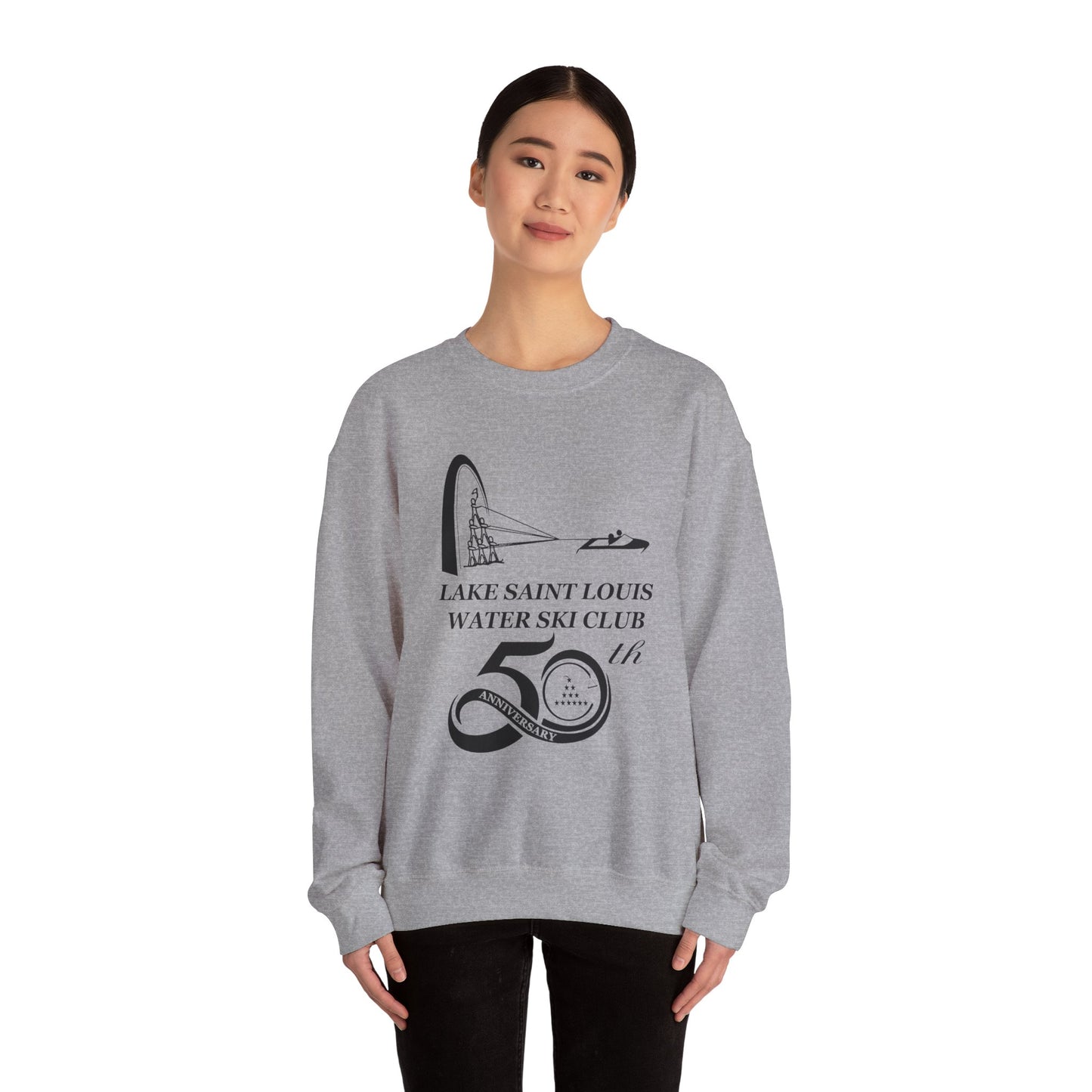 50th Anniversary Lake Saint Louis Ski Club Large Logo Crewneck Sweatshirt - Unisex Heavy Blend
