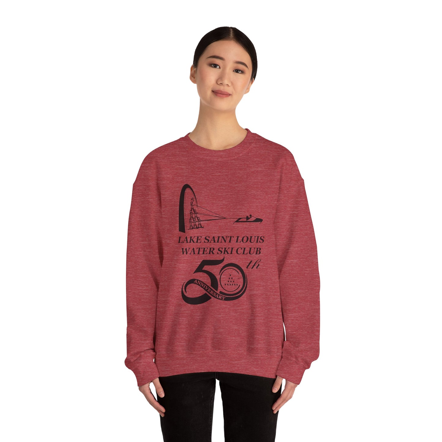50th Anniversary Lake Saint Louis Ski Club Large Logo Crewneck Sweatshirt - Unisex Heavy Blend