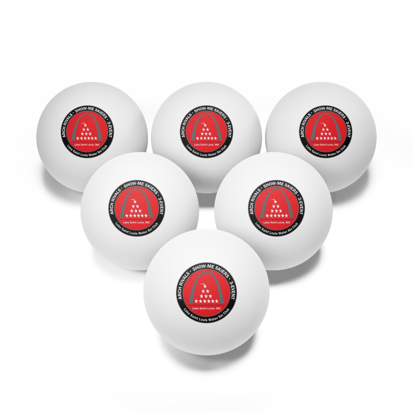 Custom Lake Saint Louis Ski Club Ping Pong Balls - 6 Pack