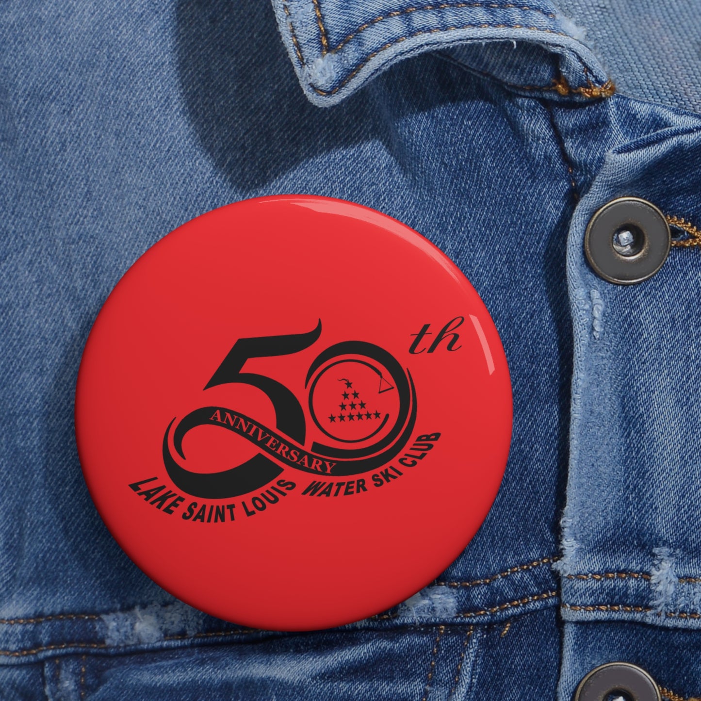 50th Anniversary Ski Team Pin Button