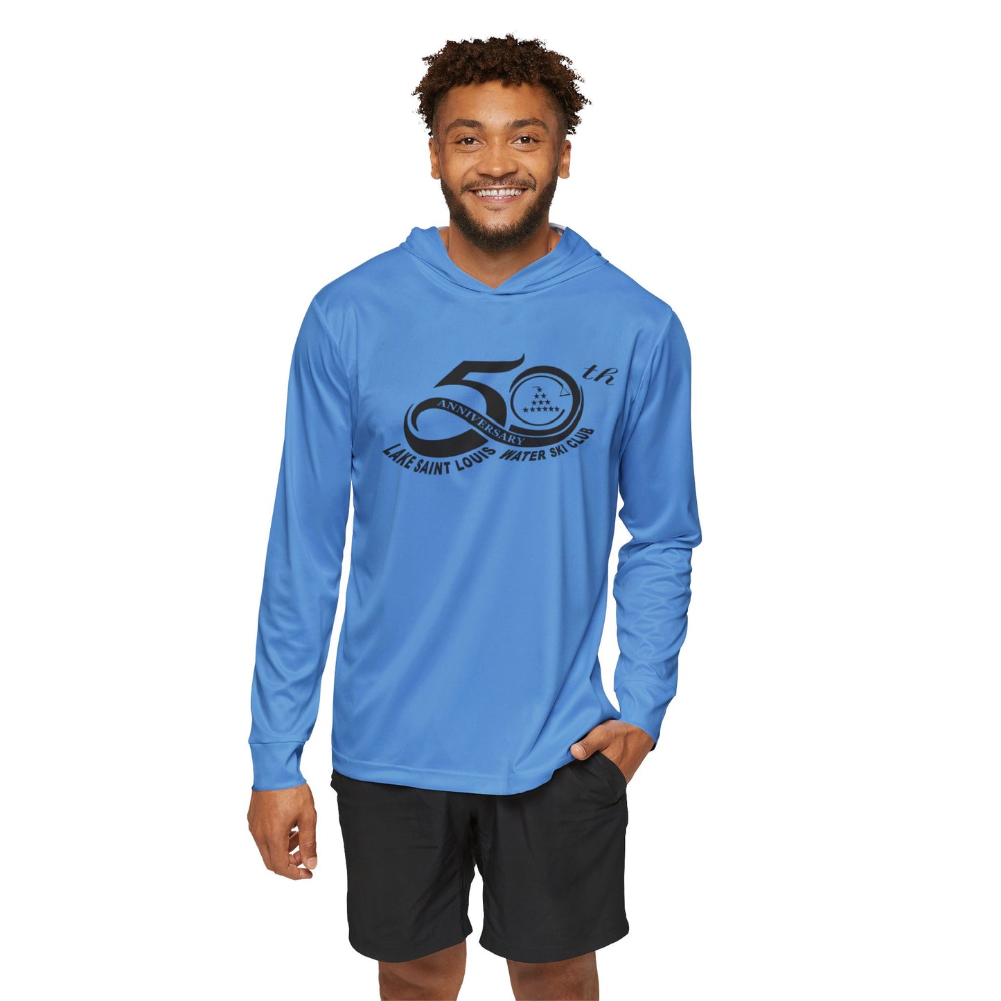 50th Anniversary Lake Saint Louis Waterski Light Blue Sports UPF +50 Hoodie