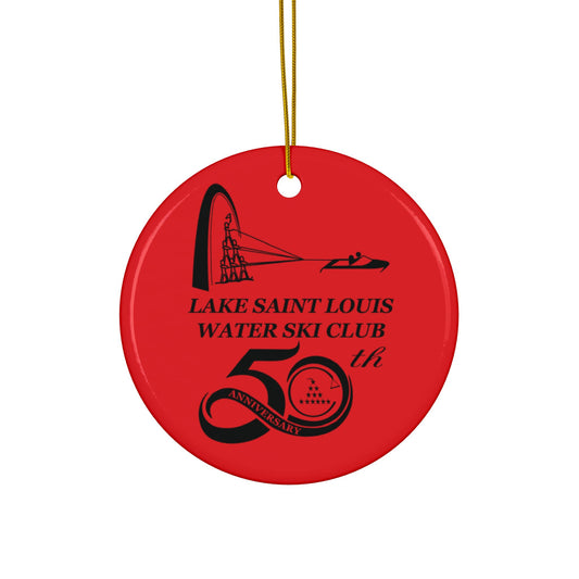 50th Anniversary Lake Saint Louis Ski Club Customized Water Ski Club Ornaments - 2-Sided Ceramic, Perfect Holiday Decorations