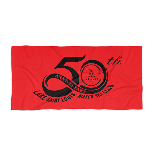 50th Anniversary Lake Saint Louis Water Ski Club Beach Towel | Perfect for Summer Celebrations and Water Sports Lovers
